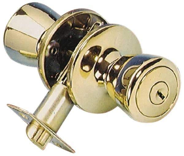 Value Collection - Bright Brass Entry Knob Lockset - 2-3/8" Back Set - Eagle Tool & Supply