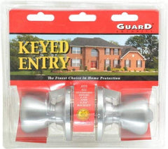 Value Collection - Stainless Steel Entry Knob Lockset - 2-3/8" Back Set, 5-Pin Brass Tumbler Cylinder - Eagle Tool & Supply