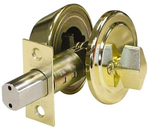 Value Collection - Polished Brass Finish, Heavy-Duty Single Cylinder Deadbolt - Eagle Tool & Supply