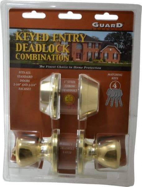 Value Collection - Bright Brass Entry Knob Lockset - 2-3/8" Back Set - Eagle Tool & Supply