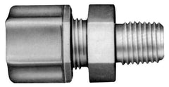Made in USA - 3/8" Tube OD, Kynar Plastic Compression Tube Male Connector - 1/8 NPT Pipe, 275°F Max, Plastic Grip - Eagle Tool & Supply
