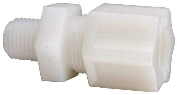 Made in USA - 1/2" Tube OD, Nylon Plastic Compression Tube Male Connector - 1/4 NPT Pipe, 220°F Max, Plastic Grip - Eagle Tool & Supply