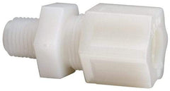 Made in USA - 1/2" Tube OD, Nylon Plastic Compression Tube Male Connector - 1/4 NPT Pipe, 220°F Max, Plastic Grip - Eagle Tool & Supply