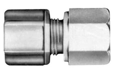 Made in USA - 3/8" Tube OD, Acetal/Celcon Plastic Compression Tube Female Connector - 3/8 NPT Pipe, 220°F Max, Plastic Grip - Eagle Tool & Supply