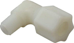 Made in USA - 1/2" Tube OD, Nylon Plastic Compression Tube Male Elbow - 1/4 NPT Pipe, 220°F Max, Plastic Grip - Eagle Tool & Supply