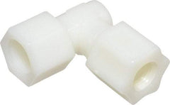 Made in USA - 1/2" Tube OD, Nylon Plastic Compression Tube Female Elbow - 3/8 NPT Pipe, 220°F Max, Plastic Grip - Eagle Tool & Supply
