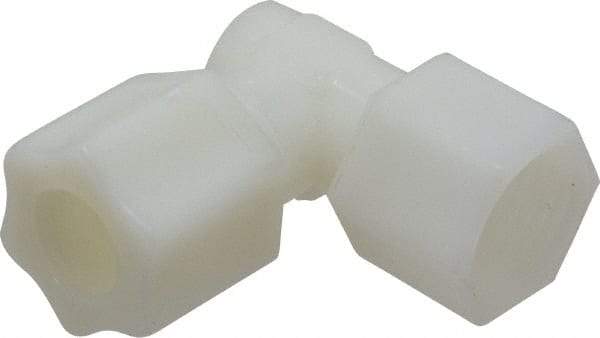 Made in USA - 1/2" Tube OD, Nylon Plastic Compression Tube Female Elbow - 1/2 NPT Pipe, 220°F Max, Plastic Grip - Eagle Tool & Supply