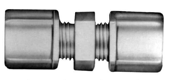 Made in USA - 1/2" Tube OD, Acetal/Celcon Plastic Compression Tube Union - 220°F Max, Plastic Grip - Eagle Tool & Supply