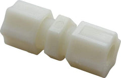 Made in USA - 1/2" Tube OD, Nylon Plastic Compression Tube Union - 220°F Max, Plastic Grip - Eagle Tool & Supply