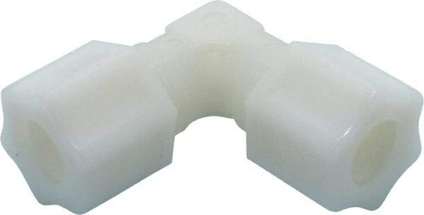 Made in USA - 1/2" Tube OD, Nylon Plastic Compression Tube Union Elbow - 220°F Max, Plastic Grip - Eagle Tool & Supply