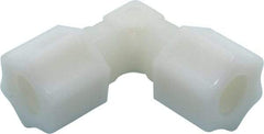 Made in USA - 1/2" Tube OD, Nylon Plastic Compression Tube Union Elbow - 220°F Max, Plastic Grip - Eagle Tool & Supply
