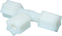 Made in USA - 1/4" Tube OD, Nylon Plastic Compression Tube Union Tee - 220°F Max, Plastic Grip - Eagle Tool & Supply