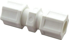 Made in USA - 1/2" Tube OD, Polypropylene Plastic Compression Tube Union - 215°F Max, Plastic Grip - Eagle Tool & Supply