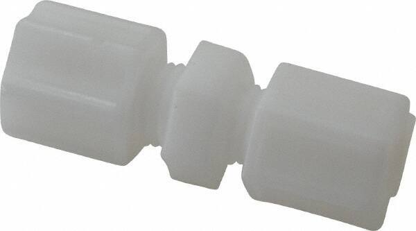Made in USA - 1/4" Tube OD, Acetal/Celcon Plastic Compression Tube Union - 220°F Max, Plastic Grip - Eagle Tool & Supply