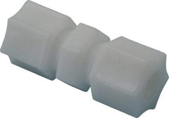 Made in USA - 3/8" Tube OD, Acetal/Celcon Plastic Compression Tube Union - 220°F Max, Plastic Grip - Eagle Tool & Supply