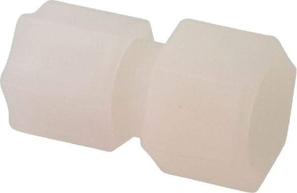 Made in USA - 1/2" Tube OD, Kynar Plastic Compression Tube Female Connector - 1/2 NPT Pipe, 275°F Max, Plastic Grip - Eagle Tool & Supply