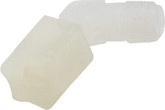 Made in USA - 1/4" Tube OD, Kynar Plastic Compression Tube Male Elbow - 1/8 NPT Pipe, 275°F Max, Plastic Grip - Eagle Tool & Supply
