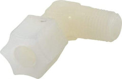 Made in USA - 3/8" Tube OD, Kynar Plastic Compression Tube Male Elbow - 1/4 NPT Pipe, 275°F Max, Plastic Grip - Eagle Tool & Supply
