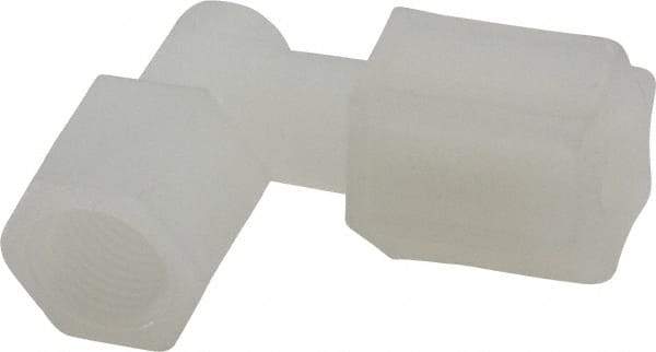 Made in USA - 1/4" Tube OD, Kynar Plastic Compression Tube Female Elbow - 1/8 NPT Pipe, 275°F Max, Plastic Grip - Eagle Tool & Supply