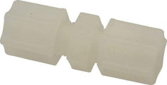 Made in USA - 1/4" Tube OD, Kynar Plastic Compression Tube Union - 275°F Max, Plastic Grip - Eagle Tool & Supply