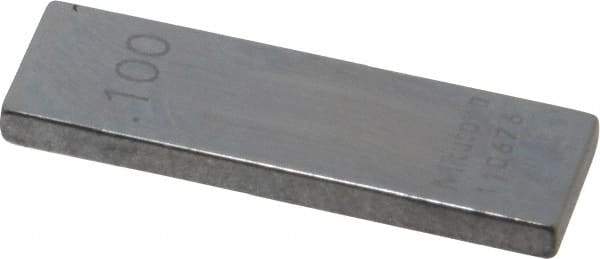 Mitutoyo - 0.1" Rectangular Steel Gage Block - Accuracy Grade AS-1, Includes Certificate of Inspection - Eagle Tool & Supply