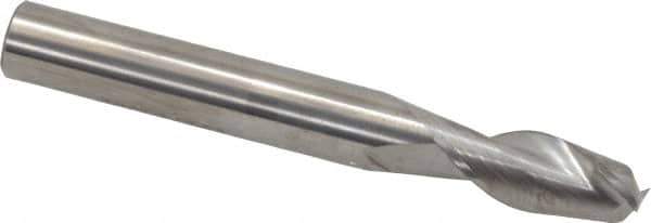SGS - 5/16", 13/16" LOC, 5/16" Shank Diam, 2-1/2" OAL, 2 Flute, Solid Carbide Square End Mill - Single End, Uncoated, Spiral Flute, 35° Helix, Centercutting, Right Hand Cut, Right Hand Flute, Series 47 - Eagle Tool & Supply