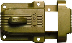 Yale - 1-1/8 to 2-1/4" Door Thickness, Brass Lacquer Finish, 112-1/4 Rimlock Deadbolt - Rim Cylinder - Eagle Tool & Supply