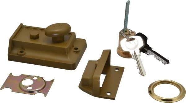 Yale - 1-1/8 to 2-1/4" Door Thickness, US3/Bright Brass Finish, Latch Deadbolt - Rim Cylinder - Eagle Tool & Supply