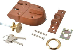 Yale - 1-1/8 to 2-1/4" Door Thickness, Brass Lacquer Finish, Jimmy Proof Rim Deadbolt - Rim Cylinder - Eagle Tool & Supply