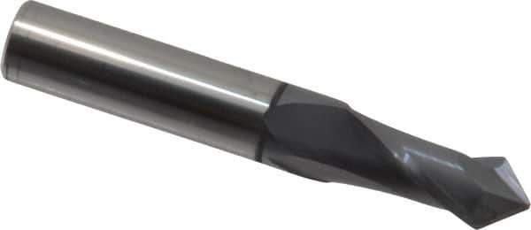 Melin Tool - 7/16" Diam, 1" LOC, 2 Flute, 90° Point Angle, Solid Carbide Drill Mill - AlTiN Finish, 2-3/4" OAL, 7/16" Shank Diam - Eagle Tool & Supply