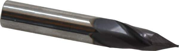 Melin Tool - 7/16" Diam, 1" LOC, 2 Flute, 60° Point Angle, Solid Carbide Drill Mill - AlTiN Finish, 2-3/4" OAL, 7/16" Shank Diam - Eagle Tool & Supply
