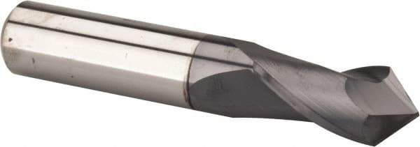 Melin Tool - 5/8" Diam, 1-1/4" LOC, 2 Flute, 90° Point Angle, Solid Carbide Drill Mill - AlTiN Finish, 3-1/2" OAL, 5/8" Shank Diam - Eagle Tool & Supply