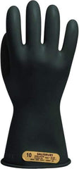 Salisbury by Honeywell - Class 00, Size M (8), 11" Long, Rubber Lineman's Glove - 500 AC Max Use Voltage, 2,500 AC Test Voltage, Black, ASTM D120 - Eagle Tool & Supply