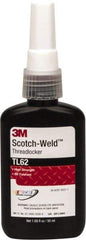 3M - 50 mL Bottle, Red, Medium Strength Liquid Threadlocker - Series TL62, 24 hr Full Cure Time, Hand Tool, Heat Removal - Eagle Tool & Supply