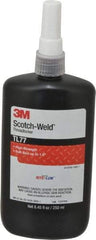 3M - 250 mL, Red, High Strength Liquid Threadlocker - Series TL77, 24 hr Full Cure Time, Hand Tool, Heat Removal - Eagle Tool & Supply