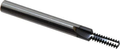 Scientific Cutting Tools - 1/4-20 Thread, 1/4" Shank Diam, TiN Coating, Solid Carbide Straight Flute Thread Mill - 3 Flutes, 2-1/2" OAL, 1/4" Min Noml Diameter - Eagle Tool & Supply