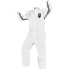 KleenGuard - Size 4XL SMS General Purpose Coveralls - White, Zipper Closure, Elastic Cuffs, with Boots, Serged Seams - Eagle Tool & Supply