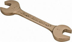 Ampco - 1" x 1-1/8" Nonsparking Open End Wrench - 10-1/4" OAL, Double End, Plain Finish, 15° Head Angle - Eagle Tool & Supply