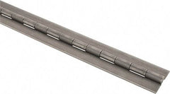 Made in USA - 72" Long x 2" Wide, 1" Knuckle, Steel Continuous Hinge - 1/4" Pin Diam, 0.09" Thick without Holes - Eagle Tool & Supply