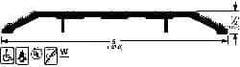 Pemko - 36" Long x 5" Wide x 1/2" High, Saddle Threshold - Gray PemKote Skid Resistant Surface - Eagle Tool & Supply
