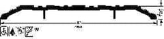 Pemko - 72" Long x 6" Wide x 1/2" High, Saddle Threshold - Gray PemKote Skid Resistant Surface - Eagle Tool & Supply
