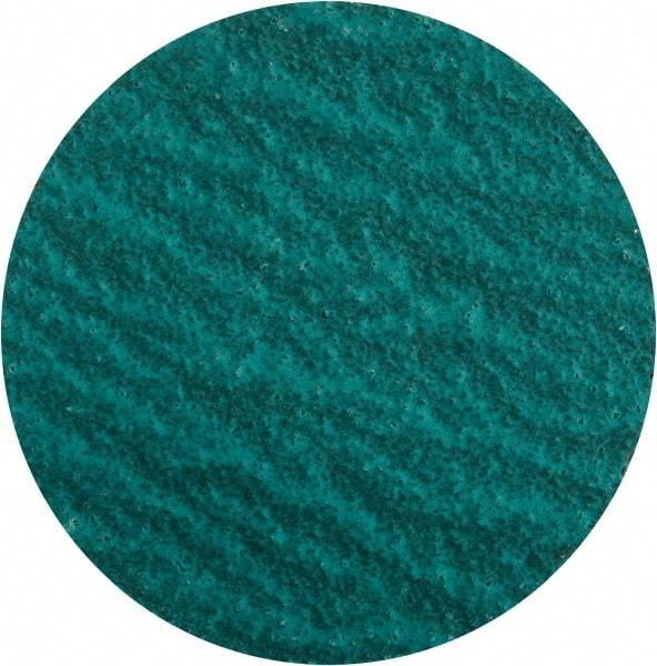 Standard Abrasives - 2" Disc Diam, 80 Grit, Zirconia Alumina Quick Change Disc - Type S Attaching System, Coated, Green, Medium Grade, 20,000 RPM - Eagle Tool & Supply