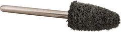 Standard Abrasives - 3/8" Head Diam x 3/4" Thickness, B52, Pointed End, Aluminum Oxide Mounted Point - Black, Fine Grade, 45,300 RPM - Eagle Tool & Supply