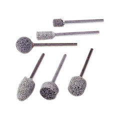 Standard Abrasives - 1/2" Head Diam x 1/2" Thickness, B121, Ball End, Aluminum Oxide Mounted Point - Dark Gray, 45,300 RPM - Eagle Tool & Supply