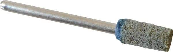 Standard Abrasives - 1/4" Head Diam x 1/2" Thickness, W163, Cylinder End, Aluminum Oxide Mounted Point - Blue, 60,000 RPM - Eagle Tool & Supply