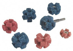 Standard Abrasives - 12 Piece Deburring Kit - 1-1/2" Diam Aluminum Oxide & Silicon Carbide, Medium & Very Fine Grade, Mandrel Connection, Shank Included - Eagle Tool & Supply