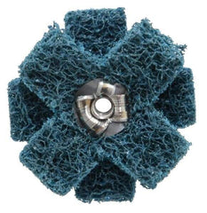 Standard Abrasives - 1-1/2" Diam Medium Density Cross Buff - 3 Plys, 8-32 Thread, Medium Grade, 20,000 Max RPM - Eagle Tool & Supply