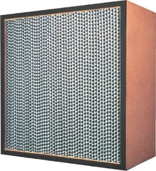 Made in USA - 23-3/8" High x 11-3/8" Wide 11-1/2" Deep, 99.97% Capture Efficiency, HEPA Air Filter - Microfiber Paper Media, Particle Board Frame, 500 FPM Max, 950 CFM, 180°F Max, Use with Hospitals & Clean Rooms - Eagle Tool & Supply