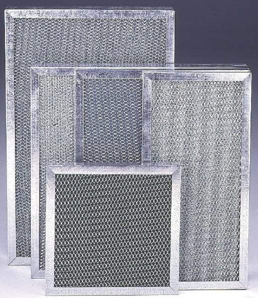 Made in USA - 10" Noml Height x 20" Noml Width x 2" Noml Depth, 76% Capture Efficiency, Permanent Air Filter - MERV 7, Aluminum Cloth & Mesh, Integrated Aluminum Frame, 300 Max FPM, 600 CFM, For Any Unit - Eagle Tool & Supply