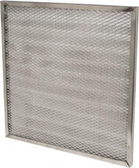 Made in USA - 20" Noml Height x 20" Noml Width x 1" Noml Depth, 71% Capture Efficiency, Permanent Air Filter - MERV 7, Aluminum Cloth & Mesh, Integrated Aluminum Frame, 300 Max FPM, 800 CFM, For Any Unit - Eagle Tool & Supply